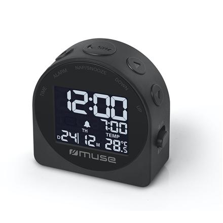 Muse | Portable Travelling Alarm Clock | M-09C | Black