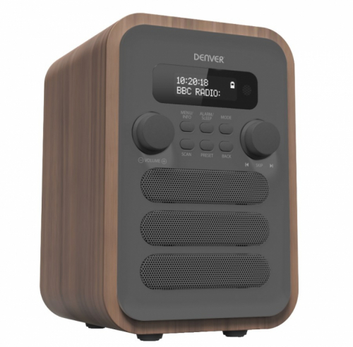 Denver DAB-48GREY radio Personal Digital Grey, Wood