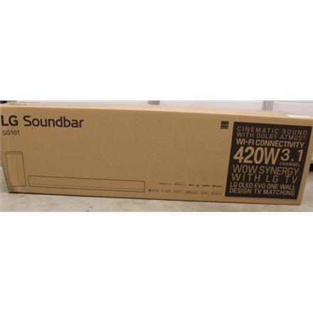 Taastatud. LG Soundbar SG10TY  for TV with Dolby Atmos 3.1 Channel | LG | Soundbar Sound System with Dolby Atmos and 3.1 Channels | SG10TY | DAMAGED PACKAGING | Bluetooth