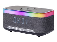 GEMBIRD Digital alarm clock with speaker and wireless charging function black