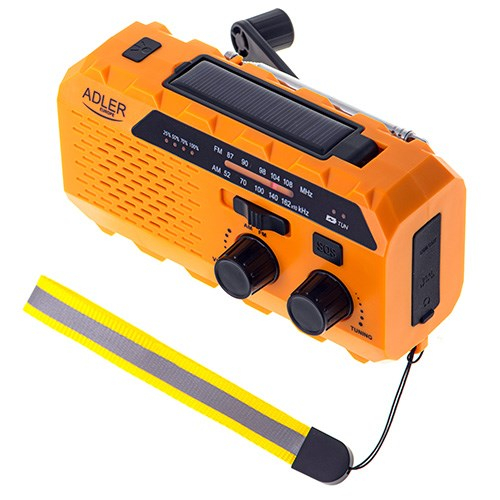 Adler solar radio with hand crank