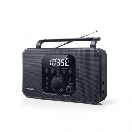 Muse | M-091R | Alarm function | AUX in | Black | Radio