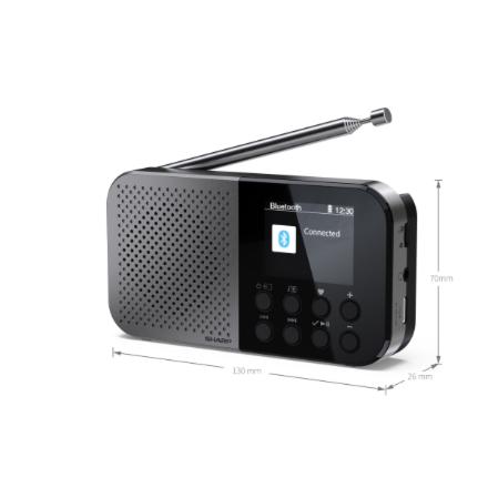 Sharp DR-P520(GY) OSAKA Pocket/Handheld Portable Digital Radio, Grey | Sharp
