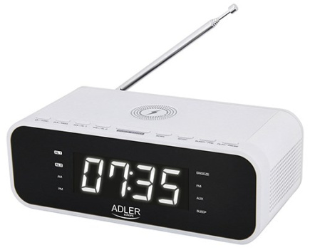 Clock radio with wireless charger and FM Adler Adler