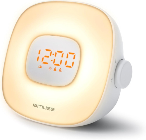 Muse Light ML-198 CR Radio Alarm Clock, White
