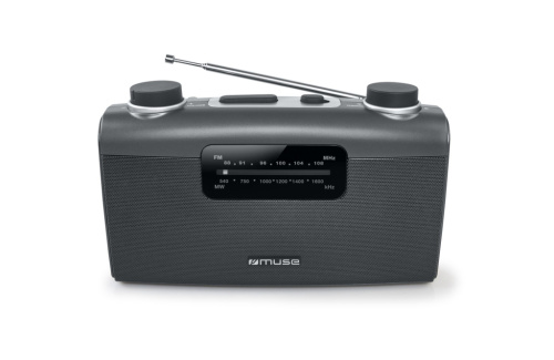 Muse M-058 R Portable Analog Black, Grey