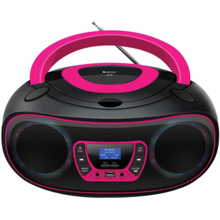 Denver DAB+ Boombox Mit DAB+/FM-Radio, Bluetooth-Funktion,pink