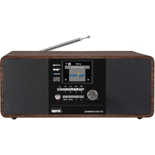 DABMAN i200 CD Multifunkt.Radio DAB+/ FM/ Internet/ BT. Holz