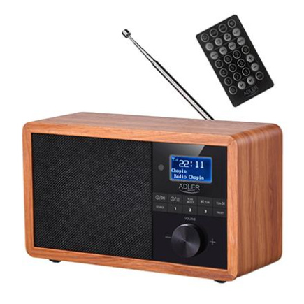 Adler | Radio DAB+ Bluetooth | AD 1184 | Alarm function | Черный/Brown