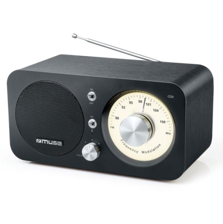 Muse M-095BT, FM, Bluetooth, USB, NFC, must - Retro raadio Muse M-095BT, FM, Bluetooth, USB, NFC, must - Retro raadio