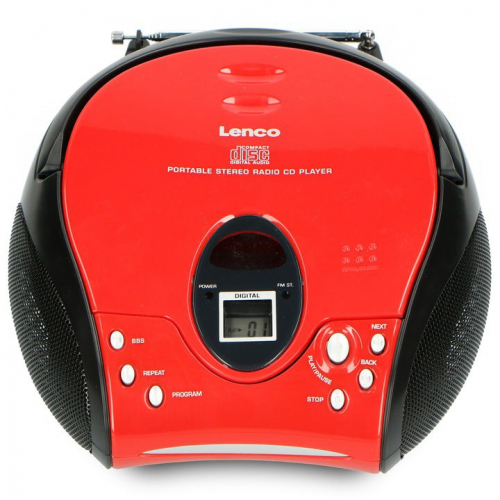 CD-raadio Lenco SCD24R, punane ja must