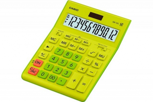 CASIO CALCULATOR OFFICE GR-12C-GN LIME GREEN 12 DIGITS DISPLAY