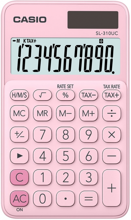 CASIO CALCULATOR POCKET SL-310UC PK PINK, 10 DIGIT DISPLAY