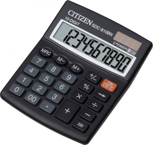 CITIZEN CALCULATOR OFFICE SDC-810NR, 10-DIGIT, 127X105MM, BLACK