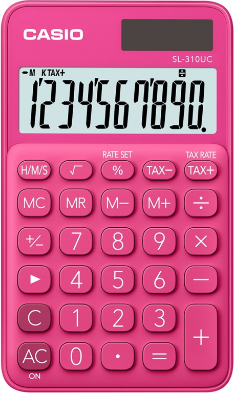 CASIO CALCULATOR POCKET SL-310UC-RD RED, 10 DIGIT DISPLAY