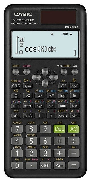 CASIO CALCULATOR SCIENTIFIC FX 991ES PLUS 2 BLACK, 12-DIGIT DISPLAY