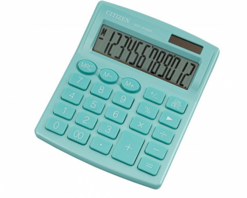 CITIZEN SDC812NRGNE OFFICE CALCULATOR, 12-digit, 127x105mm, green