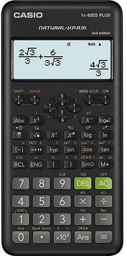 CASIO FX-82ESPLUS-2 CALCULATOR SCIENTIFIC, 252 FUNCTIONS, 77X162MM, BLACK, BOX