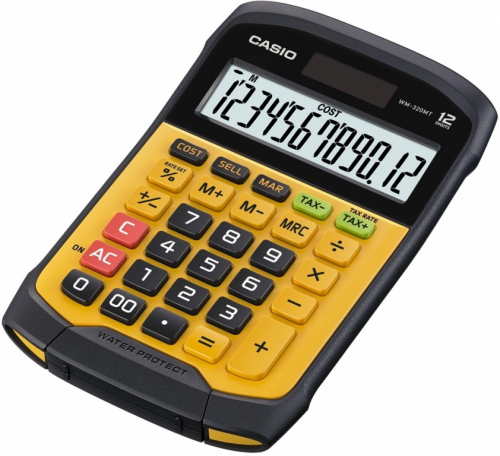 CASIO CALCULATOR OFFICE WATERPROOF WM-320MT-S, 12-digit display. Removable keyboard, 108.5x168.5, Waterproof and dirt-resistant level: IP54