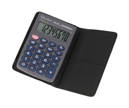 Vector KAV VC-110III pocket calculator, 8 digits, 58 x 88 mm, grey