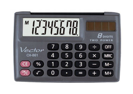 Vector KAV CH-861 pocket calculator, 8 digits, 87 x 58 mm, Must