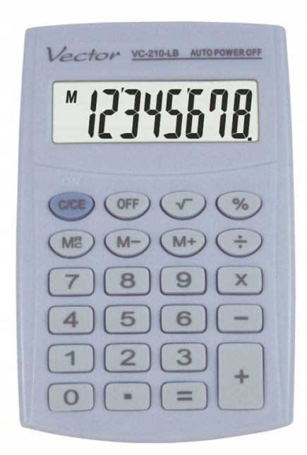 Vector KAV VC-210 LB pocket calculator, 8 digits, 64x98.5 mm, light blue