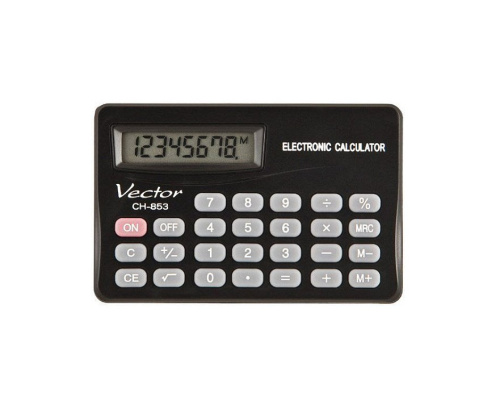 Vector KAV CH-853 pocket calculator, 8 digits, 83 x 53 mm, Must