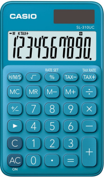 CASIO CALCULATOR POCKET SL-310UC-BU BLUE, 10 DIGITAL DISPLAY