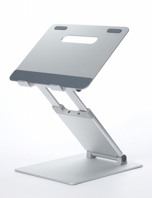 POUT Eyes3 Lift - Aluminium telescopic laptop stand, silver grey