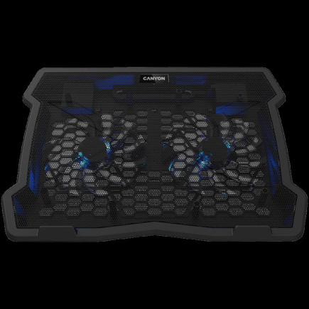CANYON NS03, Cooling stand dual-fan with 2x2.0 USB hub, support up to 10”-15.6” laptop, ABS plastic and iron, Fans dimension:125*125*15mm(2pcs), DC 5V, fan speed: 800-1000RPM, size:340*265*30mm, 435g