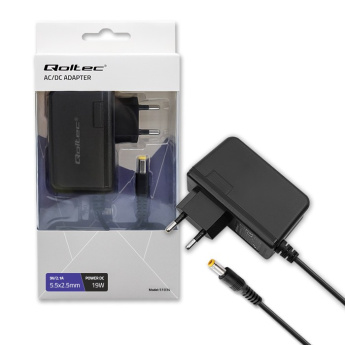 Qoltec Plug in power supply 19W 9V, 2.1A, 5.5x2.5