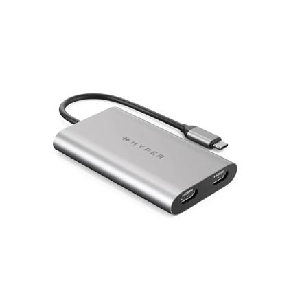 Hyper | HyperDrive Universal USB-C To Dual HDMI Adapter with 100W PD Power Pass-Thru | USB-C to HDMI | Adapter HDM1-GL