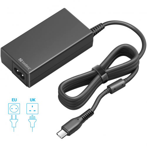 N Notebook USB-C Netzteil 65W Sandberg EU+UK Black