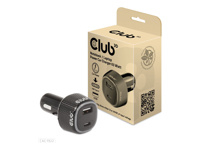 CLUB 3D Notebook Laptop Power Car Charger 63 Watt 1USB A + 1USB C