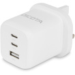 N Dicota Compact 3-Port GaN Wall Charger (65W) UK White
