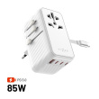 Fixed | Voyager 85W travel adapter for EU, UK and USA/AUS, with 4xUSB-C and 1xUSB output | Adapter FIXCT85-4C1A-WH