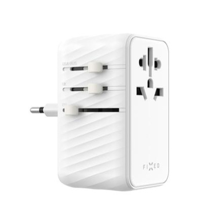 Fixed | Voyager 85W travel adapter for EU, UK and USA/AUS, with 4xUSB-C and 1xUSB output | Adapter FIXCT85-4C1A-WH