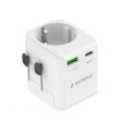 Gembird Grounded universal travel power adapter, 20 W | TPA-EU1A1C20-01-W TPA-EU1A1C20-01-W