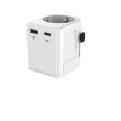 Gembird Grounded universal travel power adapter, 20 W | TPA-EU1A1C20-01-W TPA-EU1A1C20-01-W