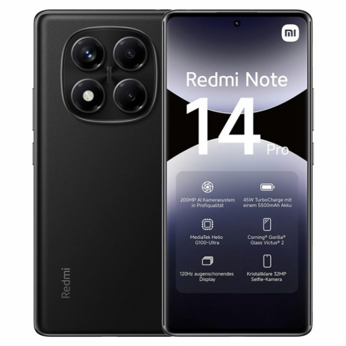 Xiaomi Redmi Note 14 Pro, 8 GB, 256 GB, must - Nutitelefon / 60482