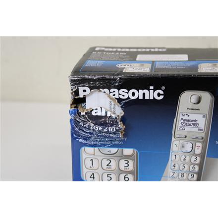 Taastatud. | Taastatud. Panasonic | Cordless | KX-TGE210FXN | Built-in display | Caller ID | Champagne | Conference call | Phonebook capacity 150 entries | Speakerphone | DAMAGED PACKAGING