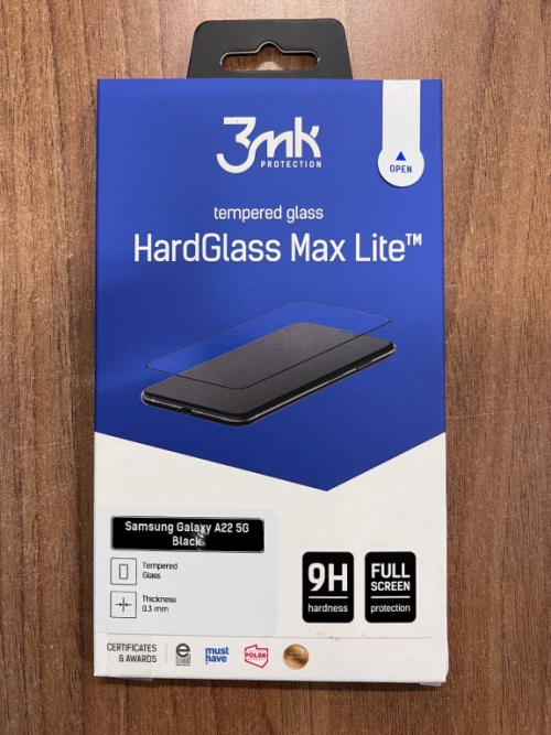 3MK Samsung Galaxy A22 5G Hard Glass Max Lite Black