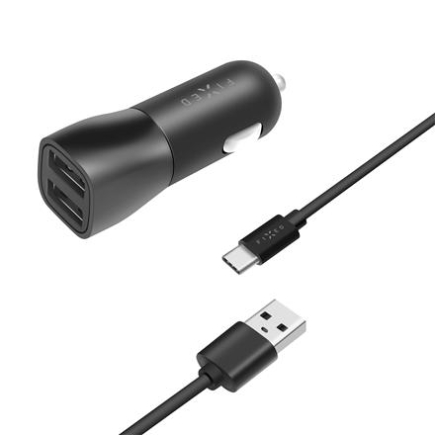 Fixed | Car Charger | Dual USB Cable FIXCC15-2UC-BK