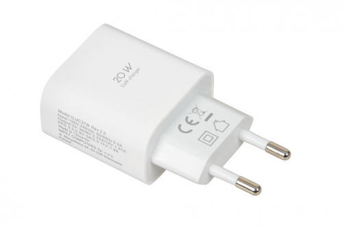 Wall charger iBOX C-37 GaN PD20W, white