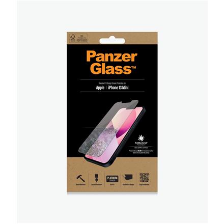 PanzerGlass | Clear Screen Protector | Apple | iPhone 13 Mini | Tempered glass | Antibacterial glass; Resistant to scratches and bacteria; Shock absorbing; Easy to install 2741