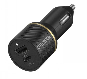 OTTERBOX CAR CHARGER 30W - USB-C 18W + USB-A 12W PD FAST CHARGE BLACK