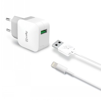 CELLY TRAVEL CHARGER TURBO +  LIGHTNING CABLE