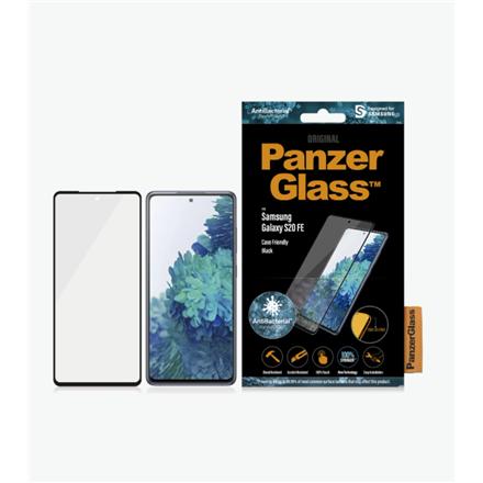 PanzerGlass | Samsung | Galaxy S20 FE CF | Glass | Black | Works with face recognition and is compatible with the in-screen fingerprint reader; Case Friendly | Clear Screen Protector 7243