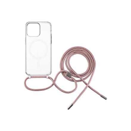 Fixed | MagPure Neck | Back Cover with Lanyard | Apple | iPhone 16 | TPU | Clear, Pink FIXPUNM-1400-PI