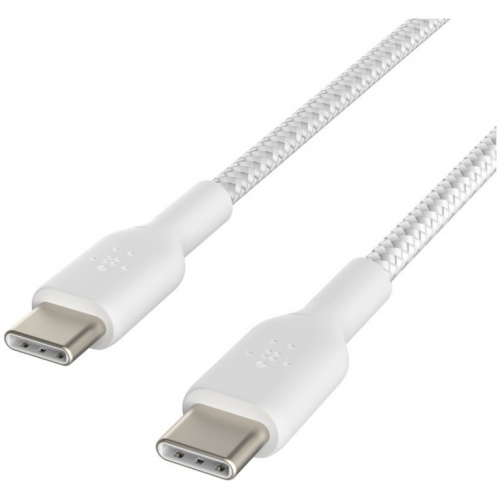 Belkin USB-C/USB-C Kabel ummantelt, 1m, weiß